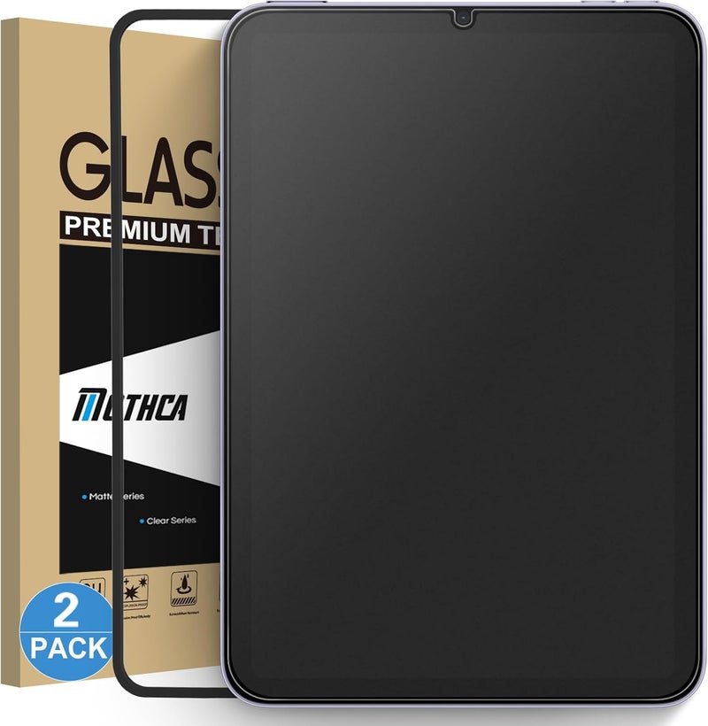 Mothca 2 Pack Matte Glass Screen Protector for iPad Mini 8.3” A17 Pro (2024) & Mini 6 (2021) with Alignment Frame, Anti-Glare & Anti-Fingerprint Tempered Glass Film for iPad Mini 7/6, Smooth as Silk - Image 1